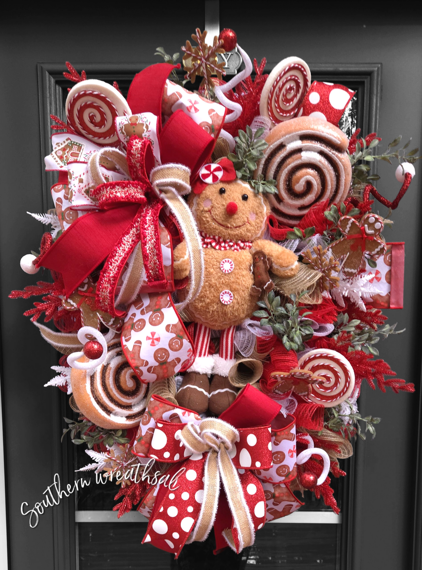 Christmas Gingerbread Girl Front Door Wreath