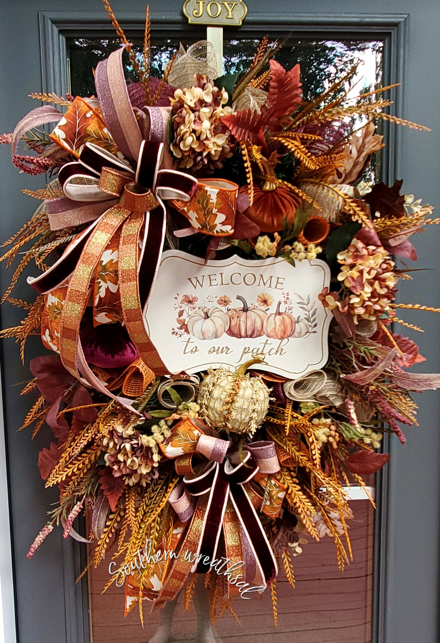 Fall Pumpkin Patch Deluxe & Elegant Front Door Wreath | XL Autumn Wreath