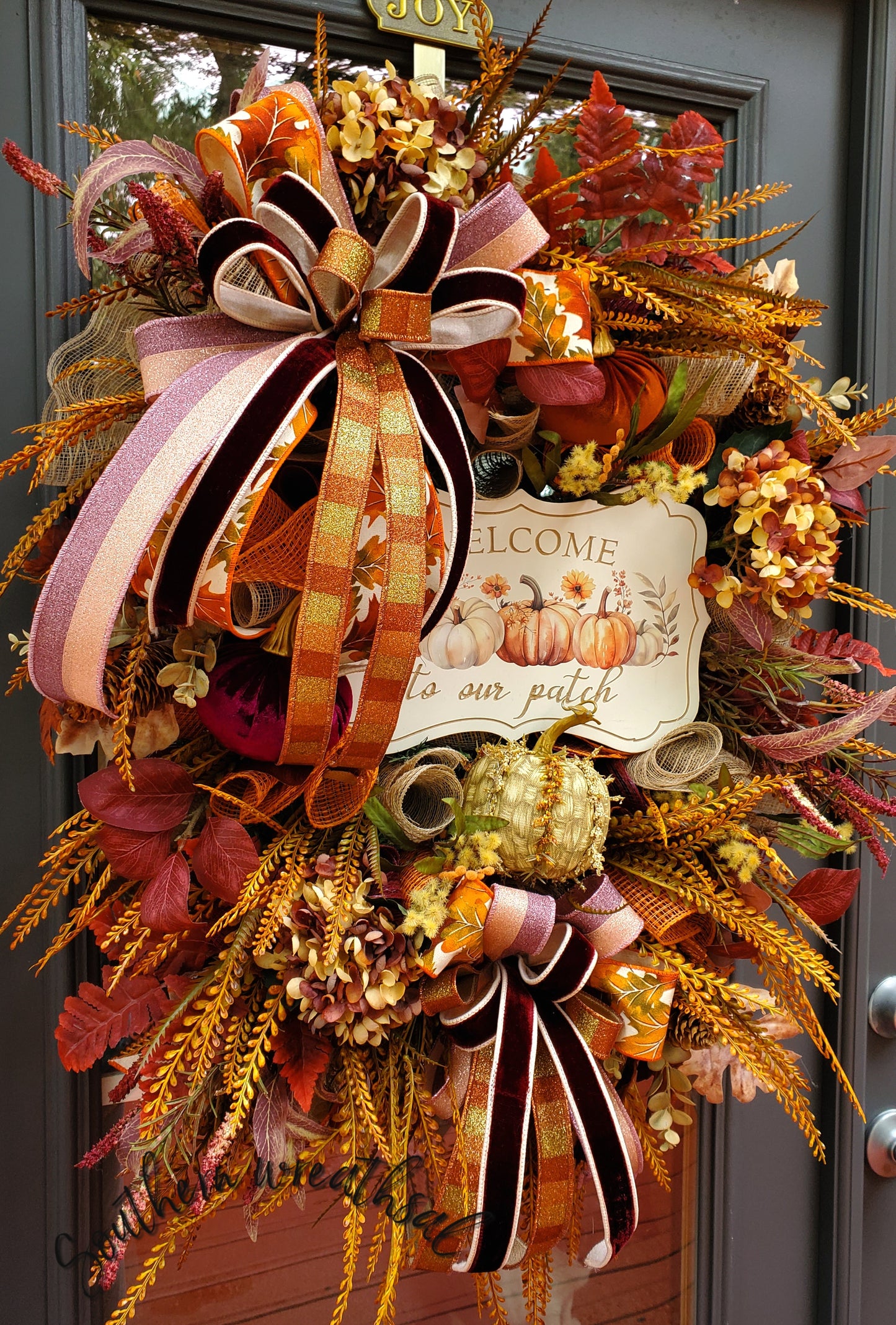 Fall Pumpkin Patch Deluxe & Elegant Front Door Wreath | XL Autumn Wreath