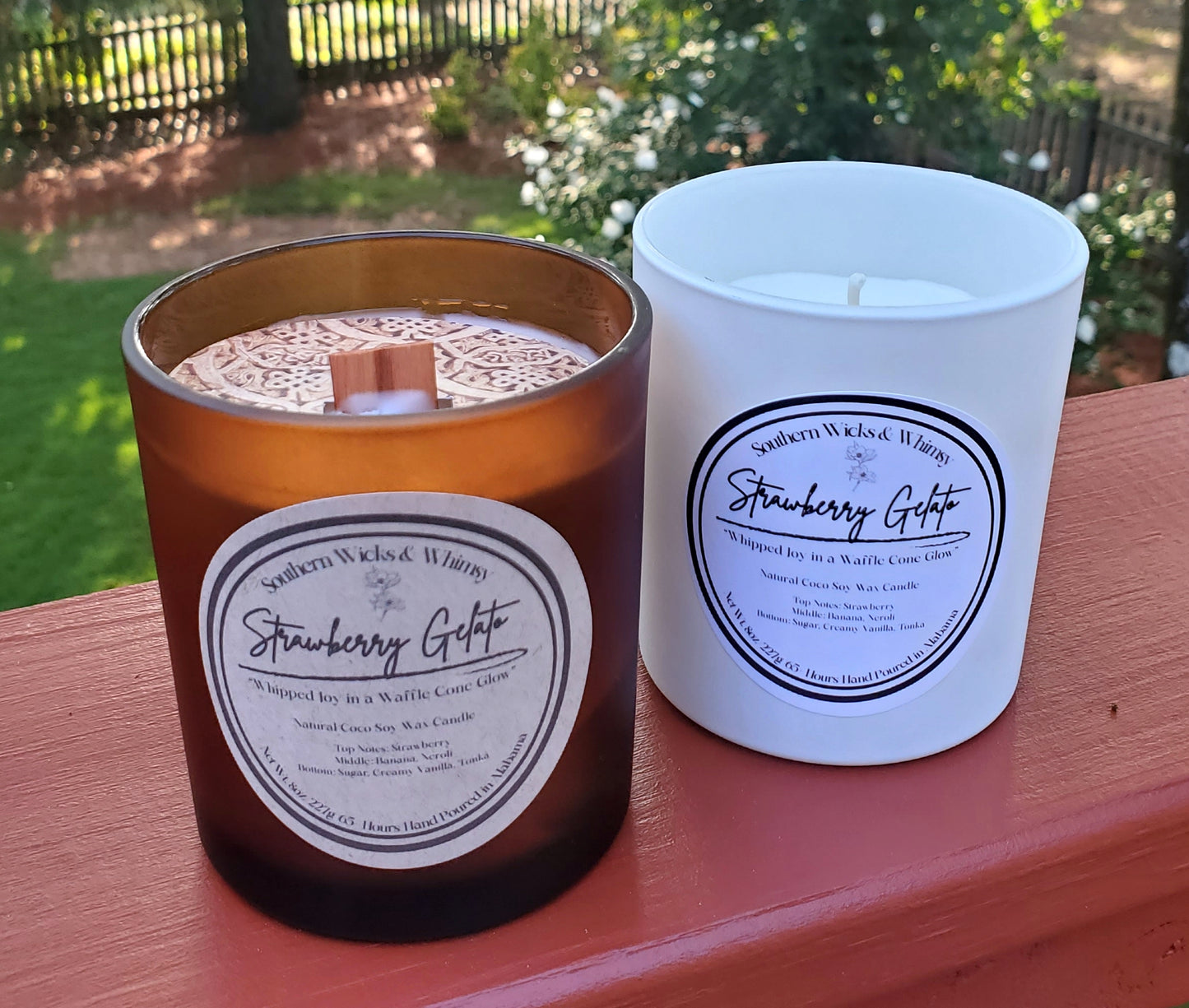Strawberry Gelato Candle- Decadent & Devine 10oz Soy Candle
