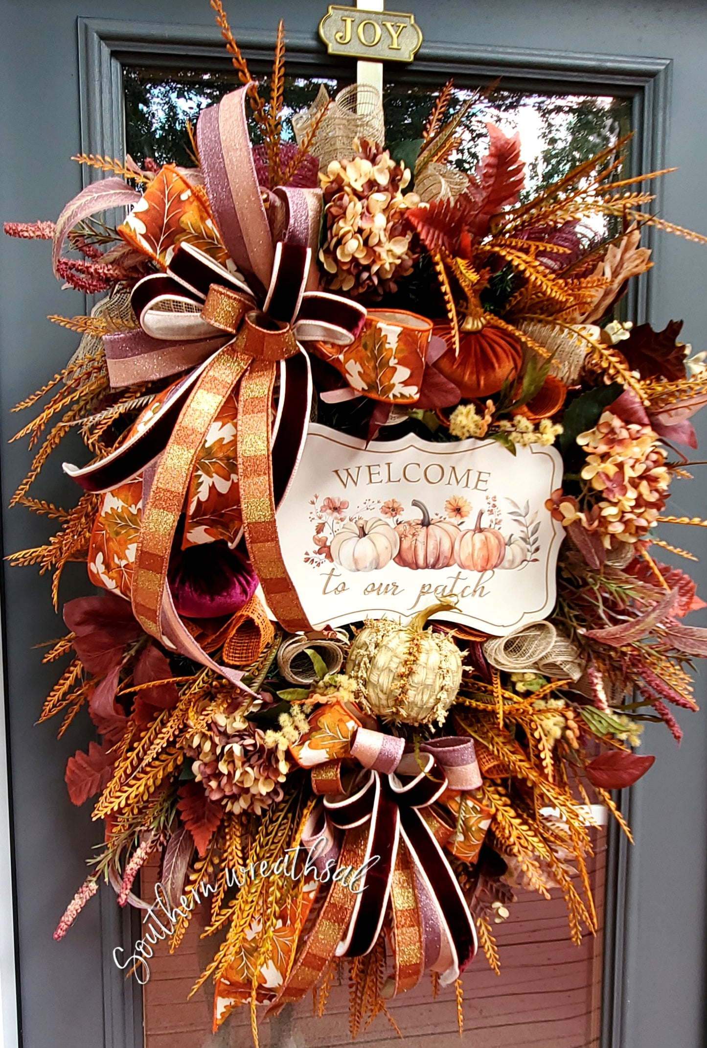 Fall Pumpkin Patch Deluxe & Elegant Front Door Wreath | XL Autumn Wreath