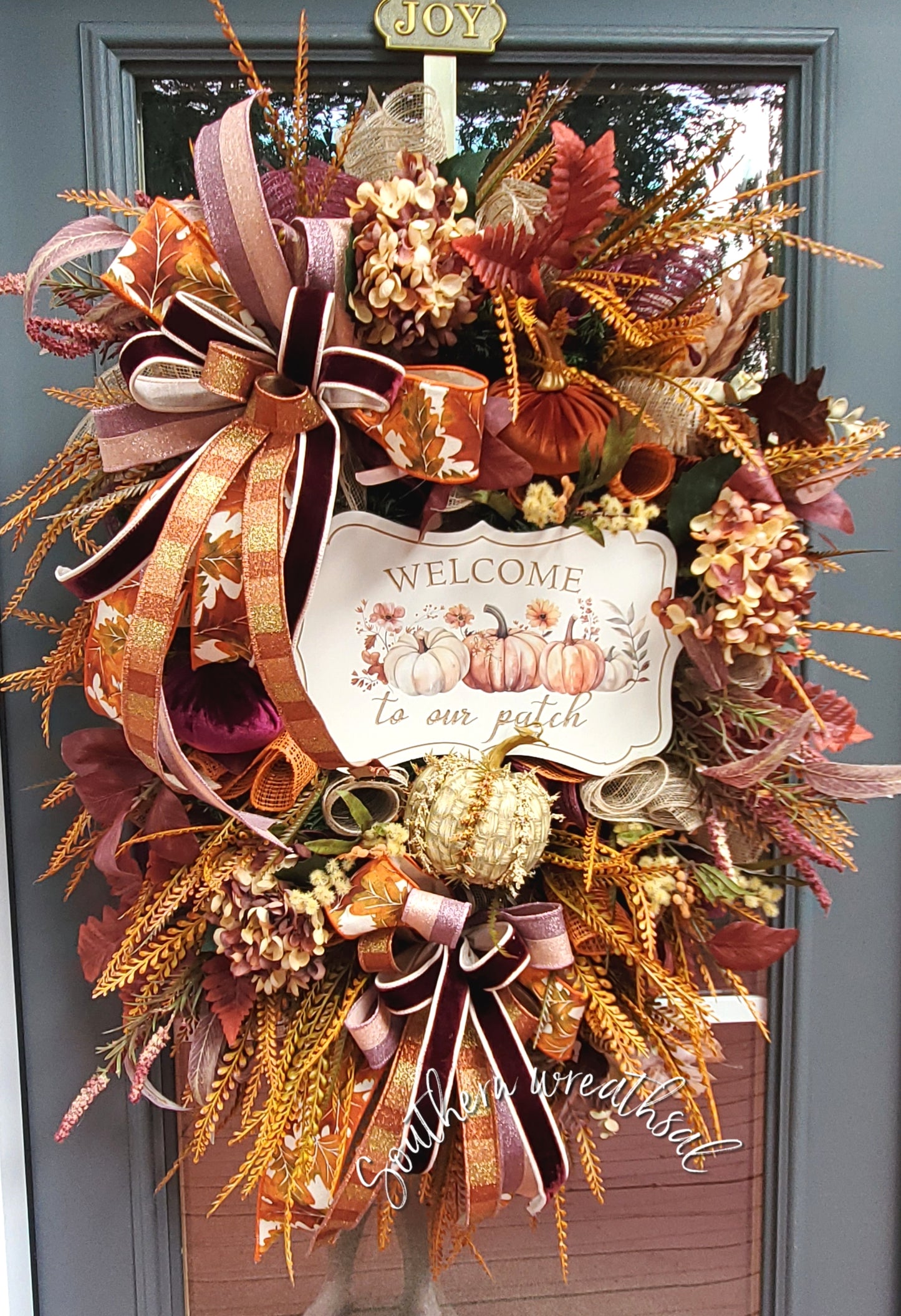 Fall Pumpkin Patch Deluxe & Elegant Front Door Wreath | XL Autumn Wreath