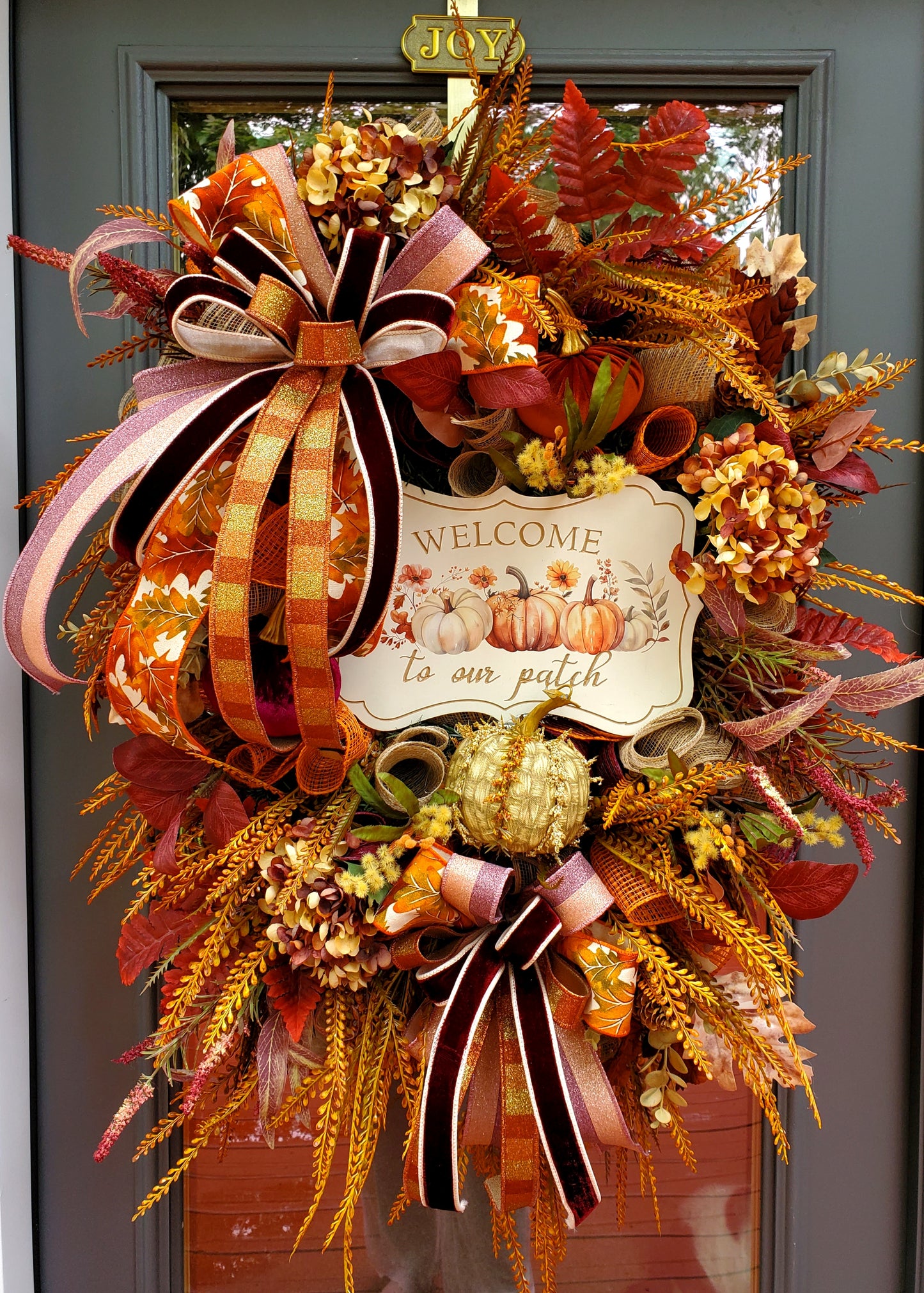 Fall Pumpkin Patch Deluxe & Elegant Front Door Wreath | XL Autumn Wreath