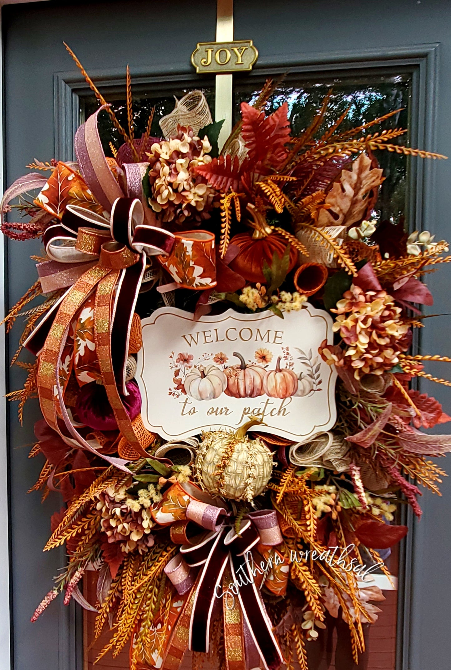 Fall Pumpkin Patch Deluxe & Elegant Front Door Wreath | XL Autumn Wreath