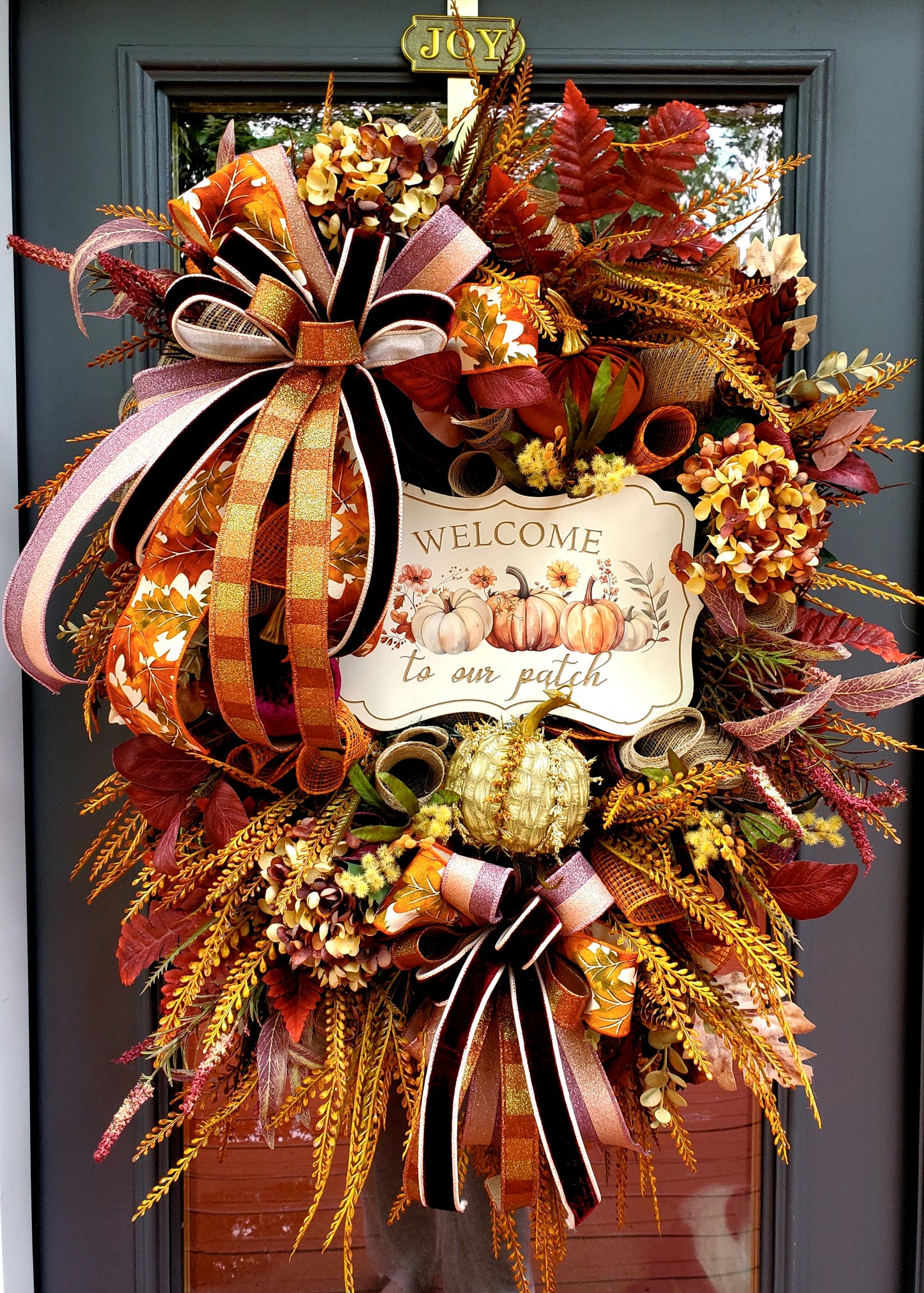 Fall Pumpkin Patch Deluxe & Elegant Front Door Wreath | XL Autumn Wreath