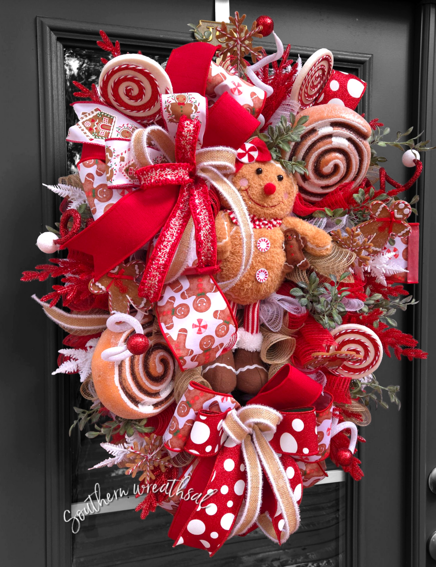 Christmas Gingerbread Girl Front Door Wreath