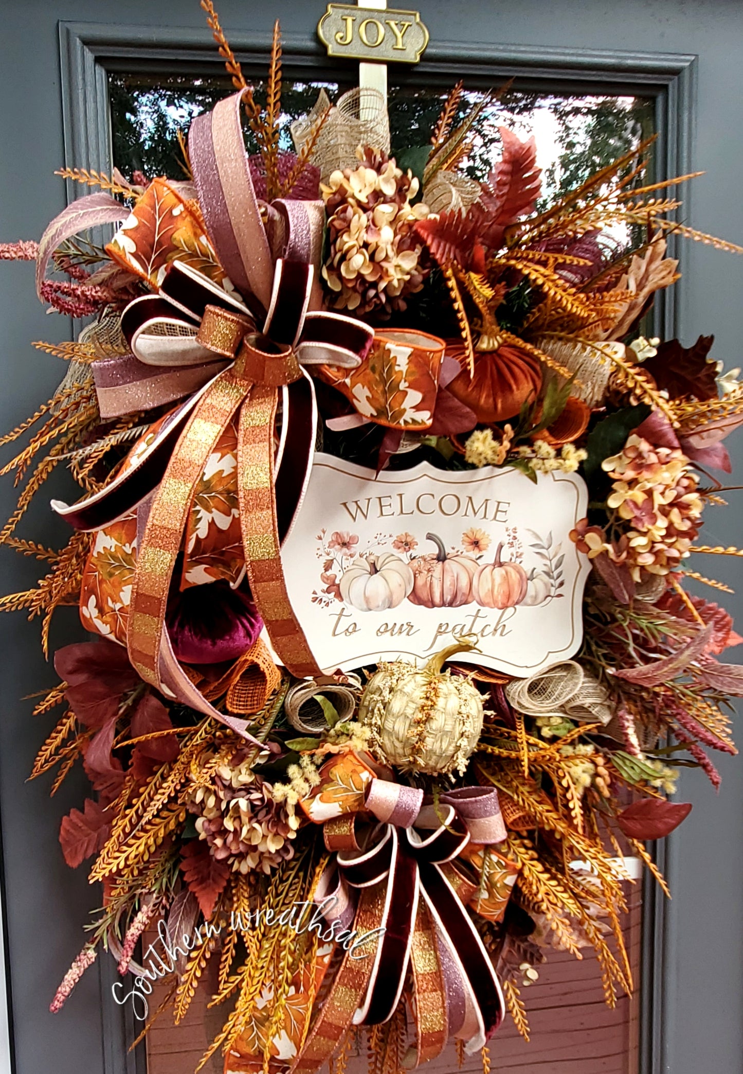 Fall Pumpkin Patch Deluxe & Elegant Front Door Wreath | XL Autumn Wreath
