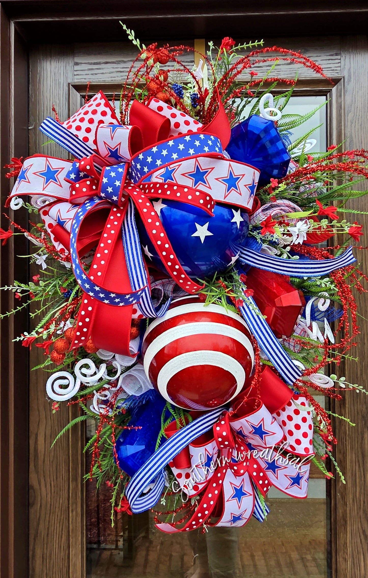 Deluxe Patriotic Red, White and Blue Door Wreath