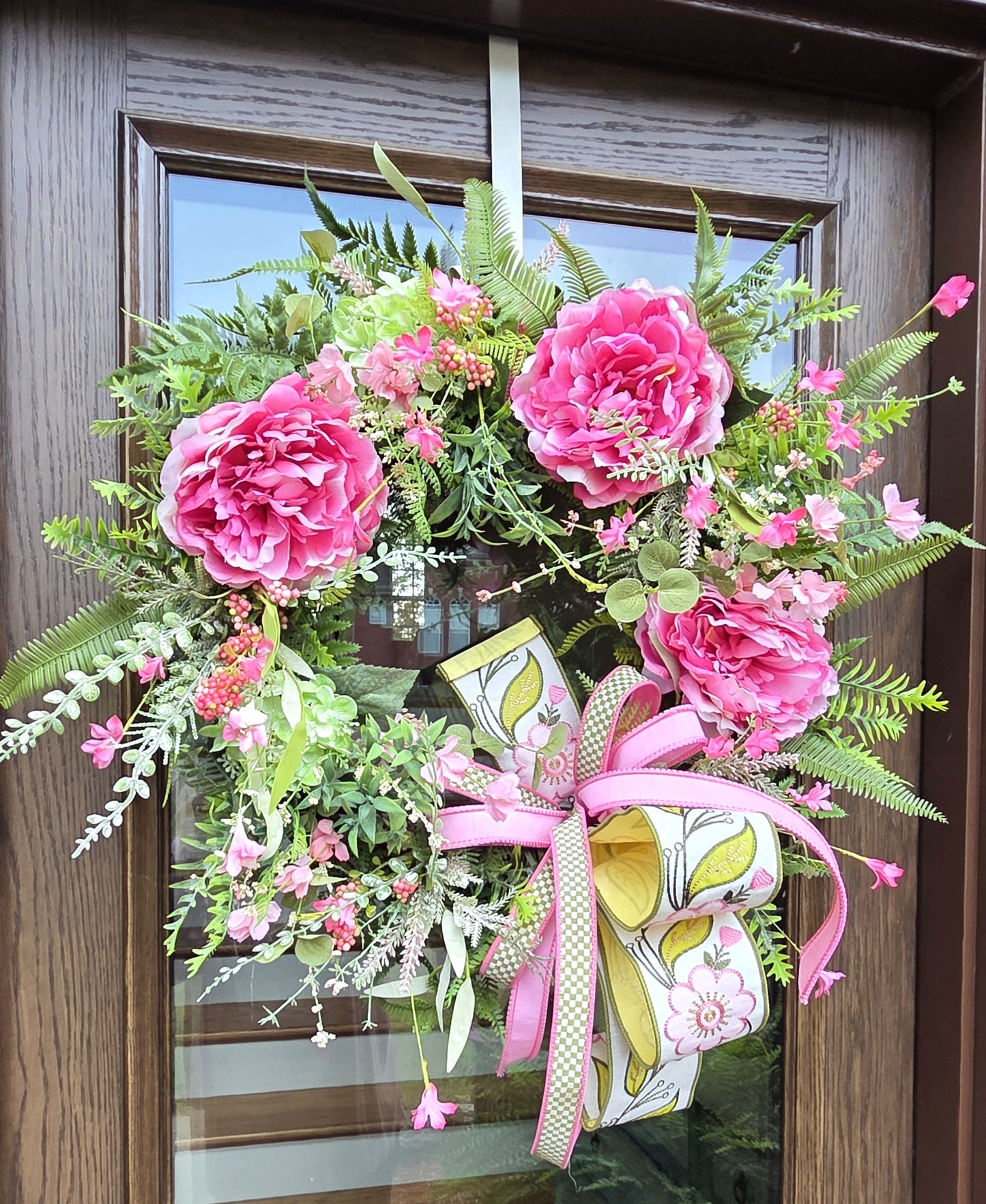 Mothers's Day Pink Peony Grapevine Wreath