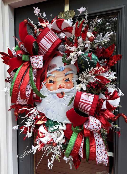 Vintage Christmas Santa Deluxe Wreath