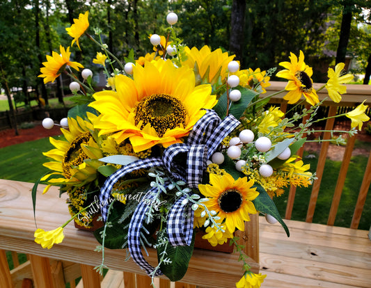 Yellow Sunflower Summer Farmhouse Arrangement