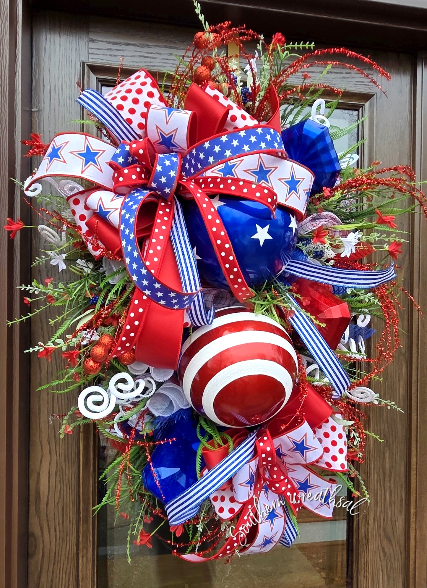 Deluxe Patriotic Red, White and Blue Door Wreath