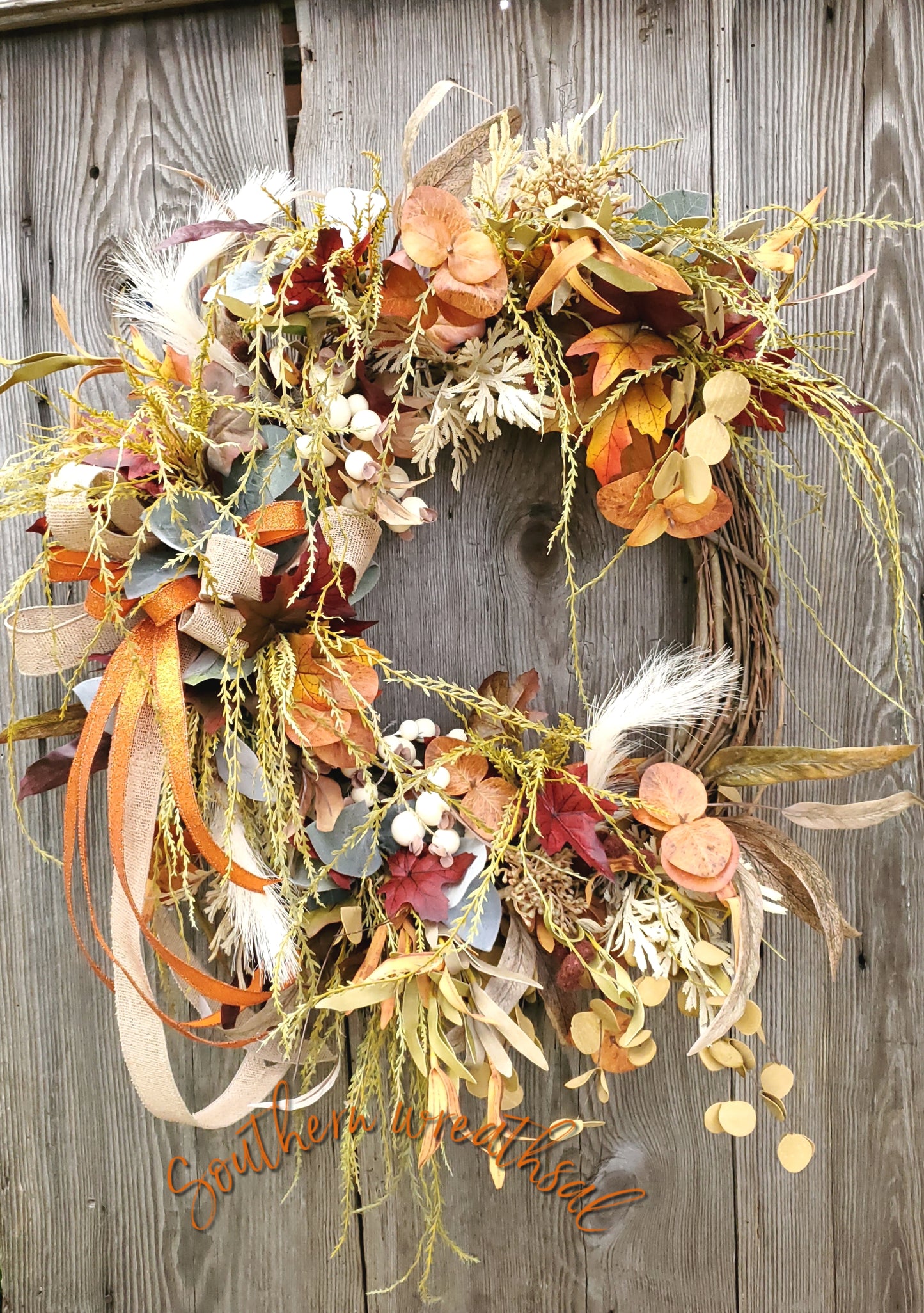 Fall Deluxe Grapevine Floral Wreath