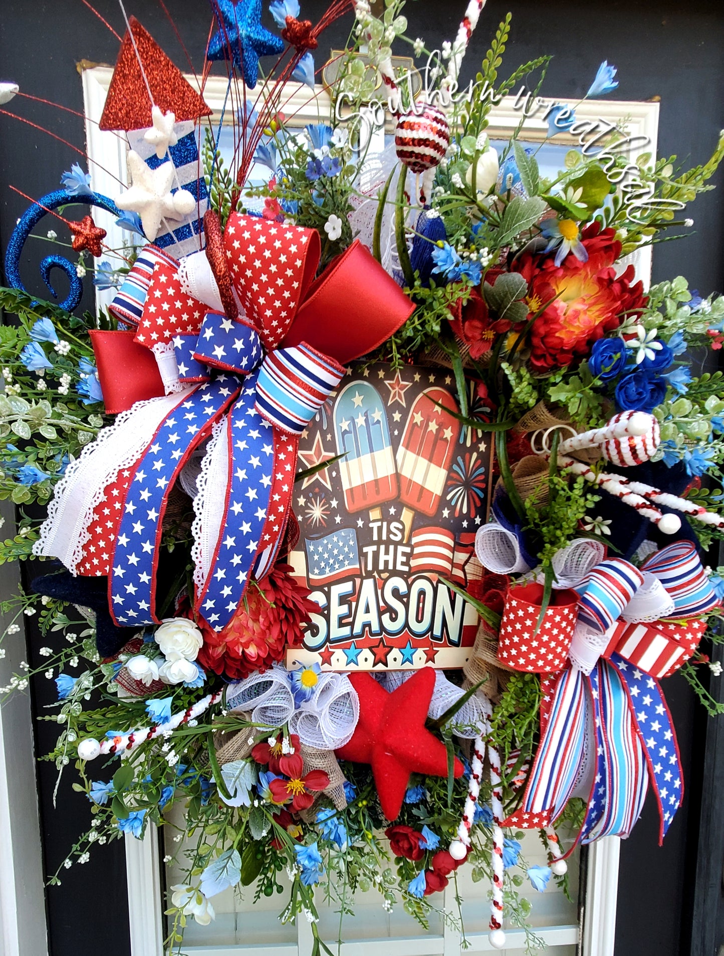 Patriotic Popsicle July 4th Deluxe Wreath