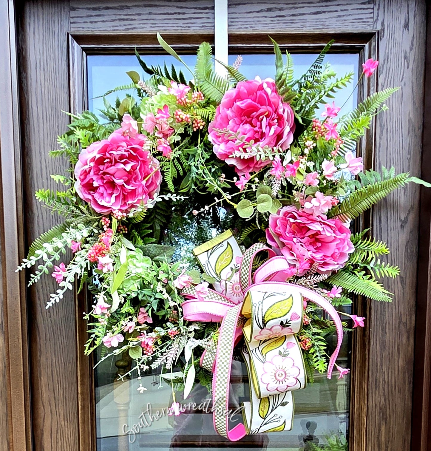 Mothers's Day Pink Peony Grapevine Wreath