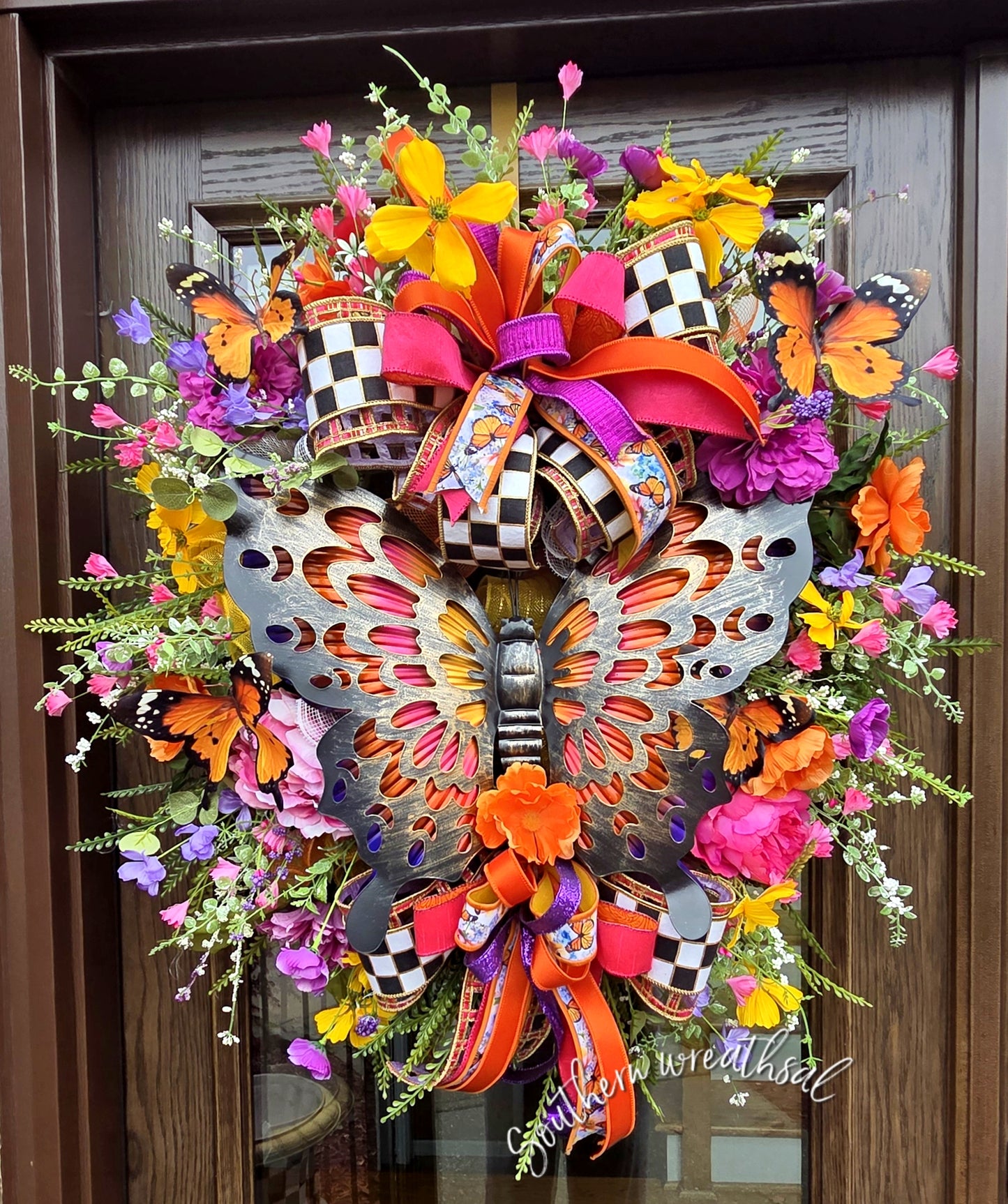 Deluxe Summer Butterfly Door Wreath