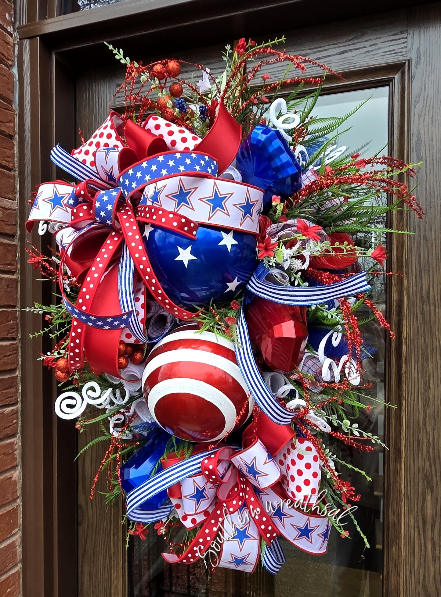 Deluxe Patriotic Red, White and Blue Door Wreath