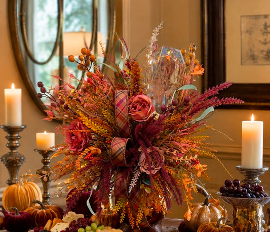 Elegant Fall Champagne Jewel Orange Peony Arrangement