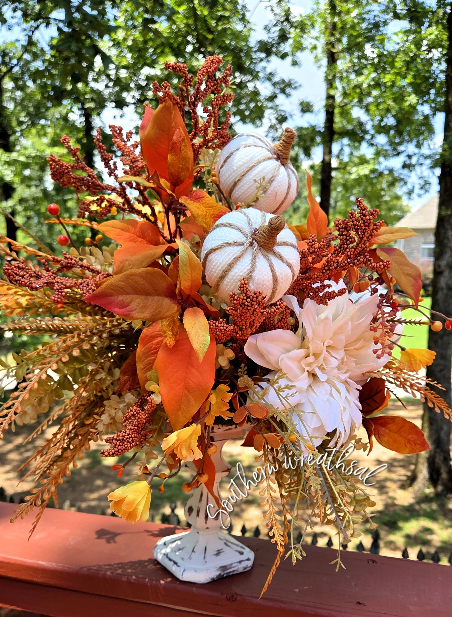 Elegant Fall Dahlia Centerpiece,Luxury Thanksgiving Table Decor
