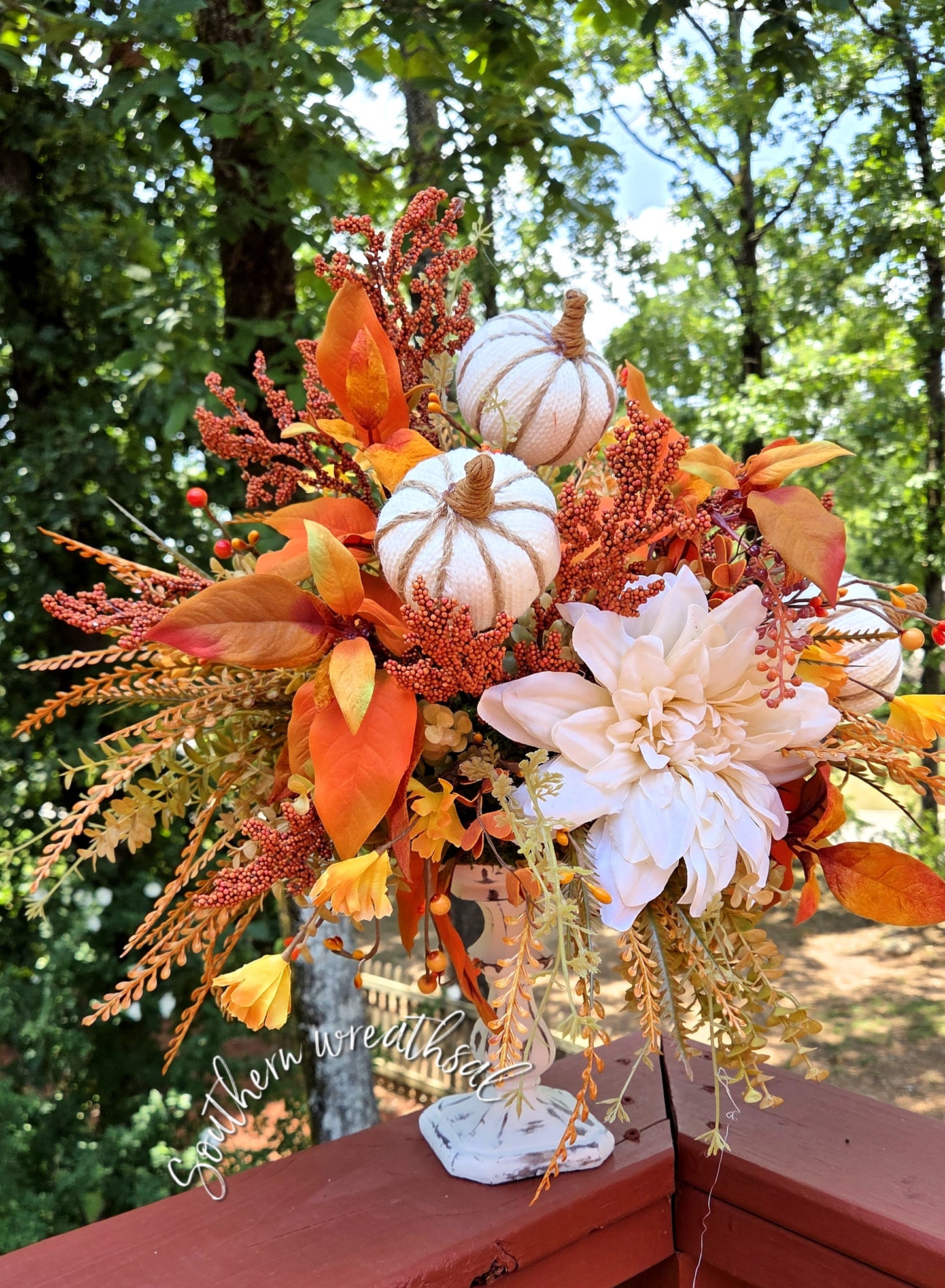 Elegant Fall Dahlia Centerpiece,Luxury Thanksgiving Table Decor