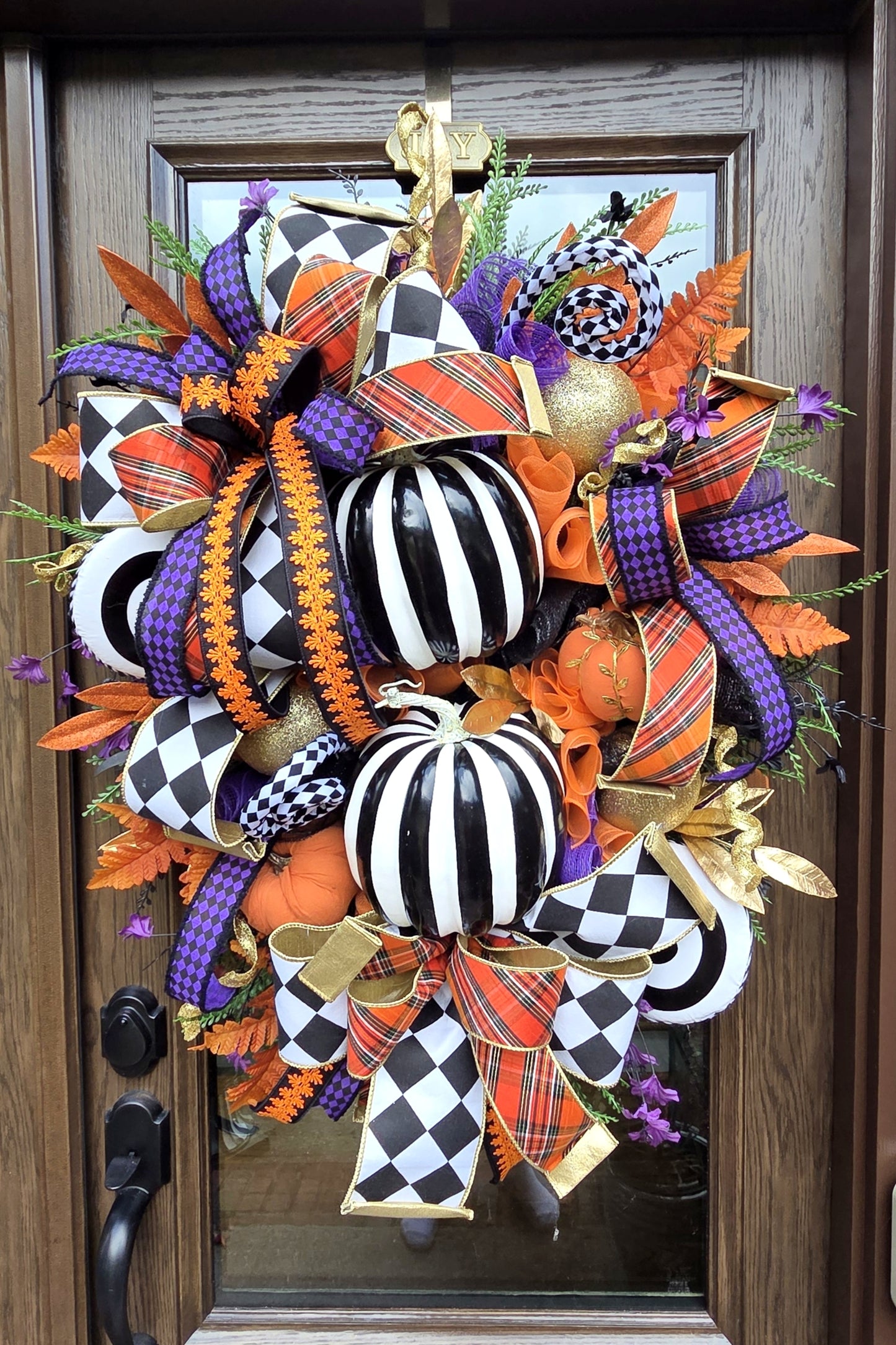 Deluxe Glam Halloween Pumpkin Wreath