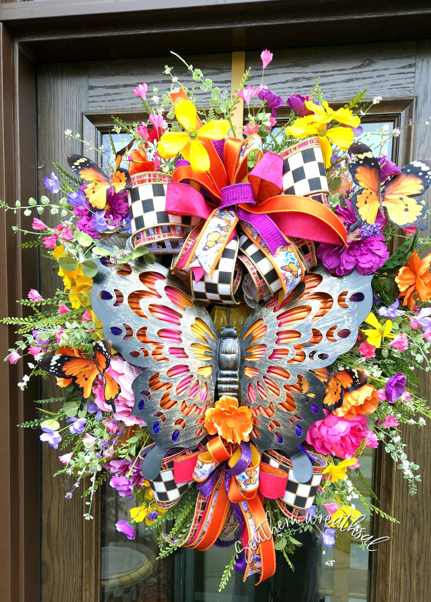 Deluxe Summer Butterfly Door Wreath