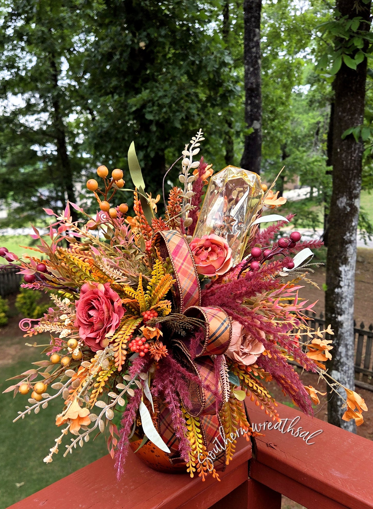 Elegant Fall Champagne Jewel Orange Peony Arrangement