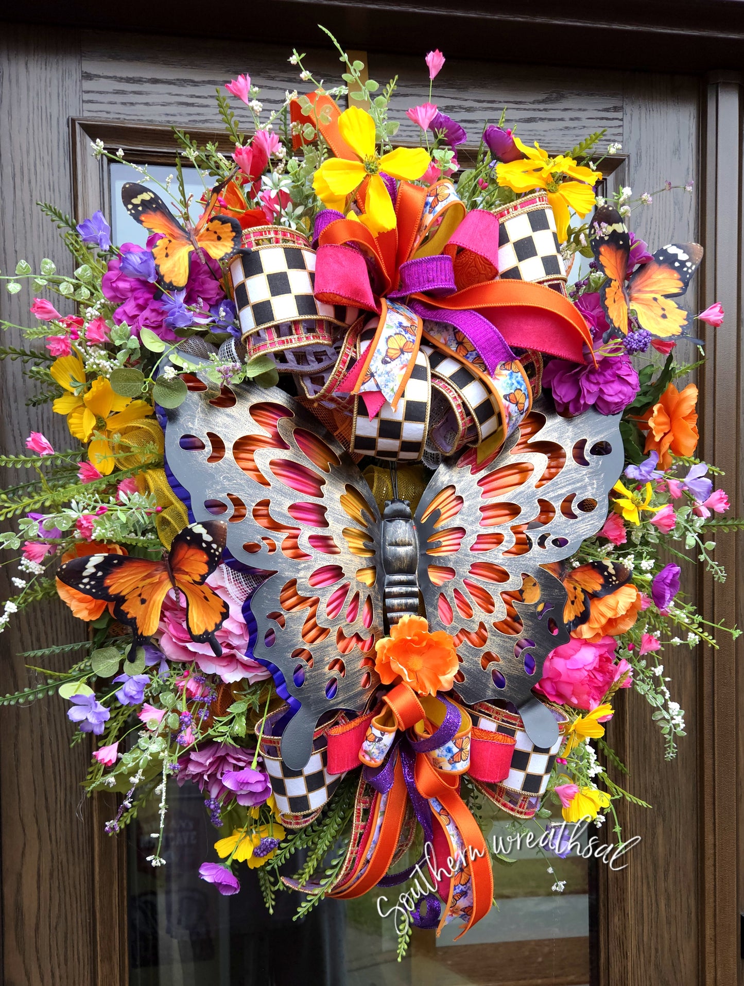 Deluxe Summer Butterfly Door Wreath