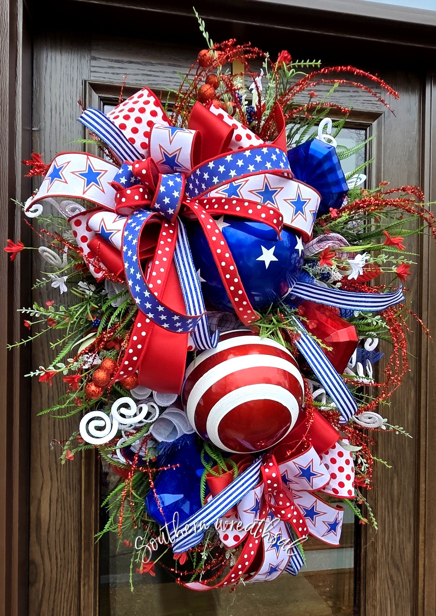 Deluxe Patriotic Red, White and Blue Door Wreath