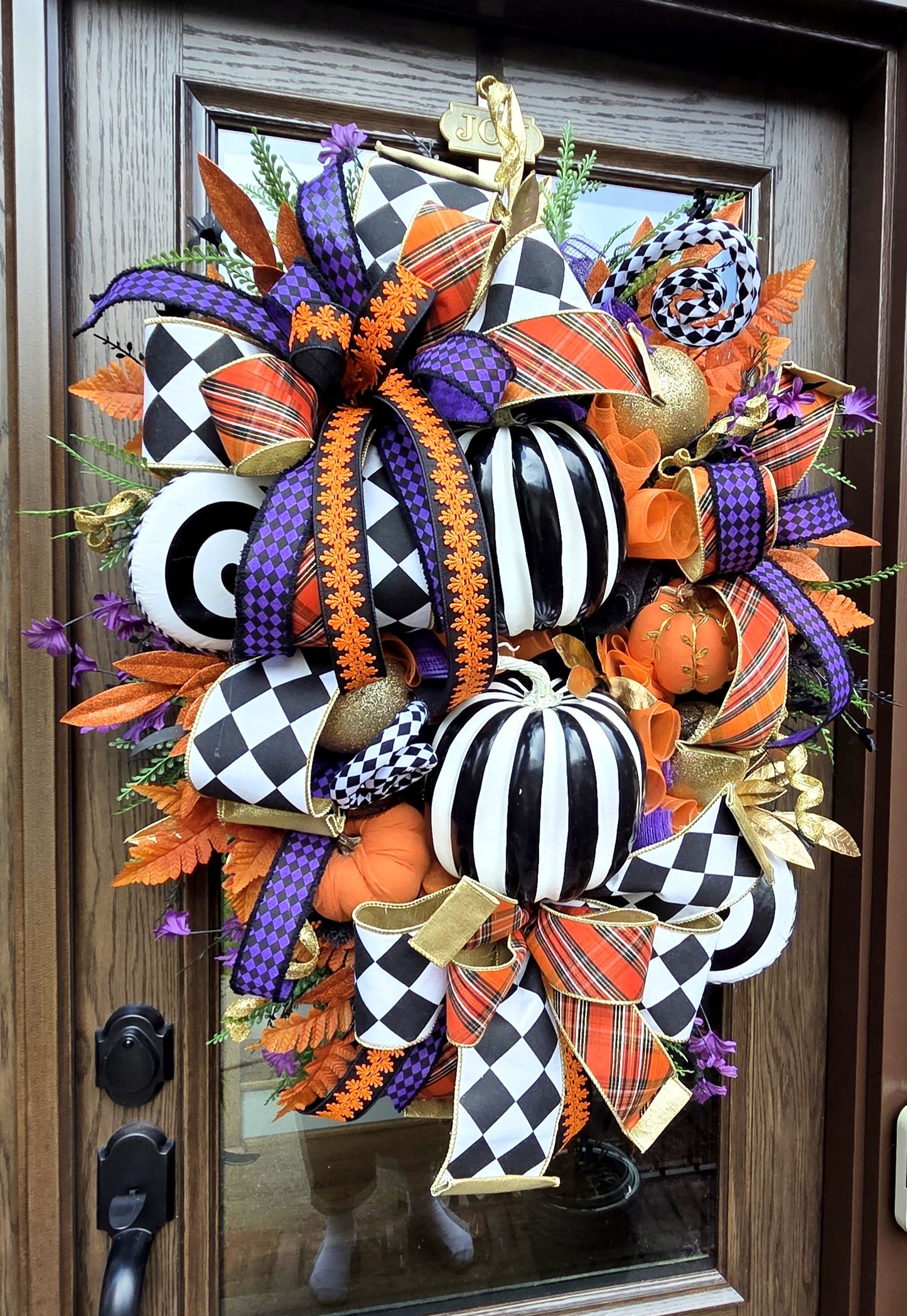 Deluxe Glam Halloween Pumpkin Wreath