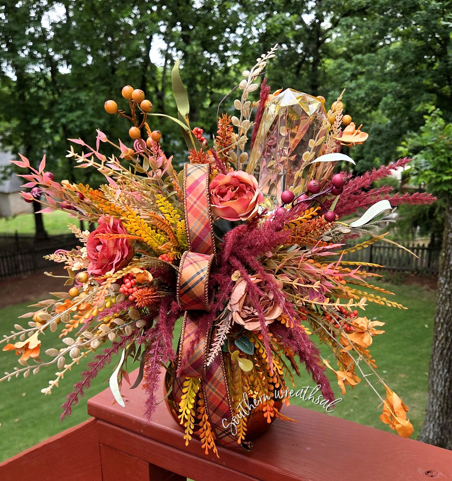Elegant Fall Champagne Jewel Orange Peony Arrangement