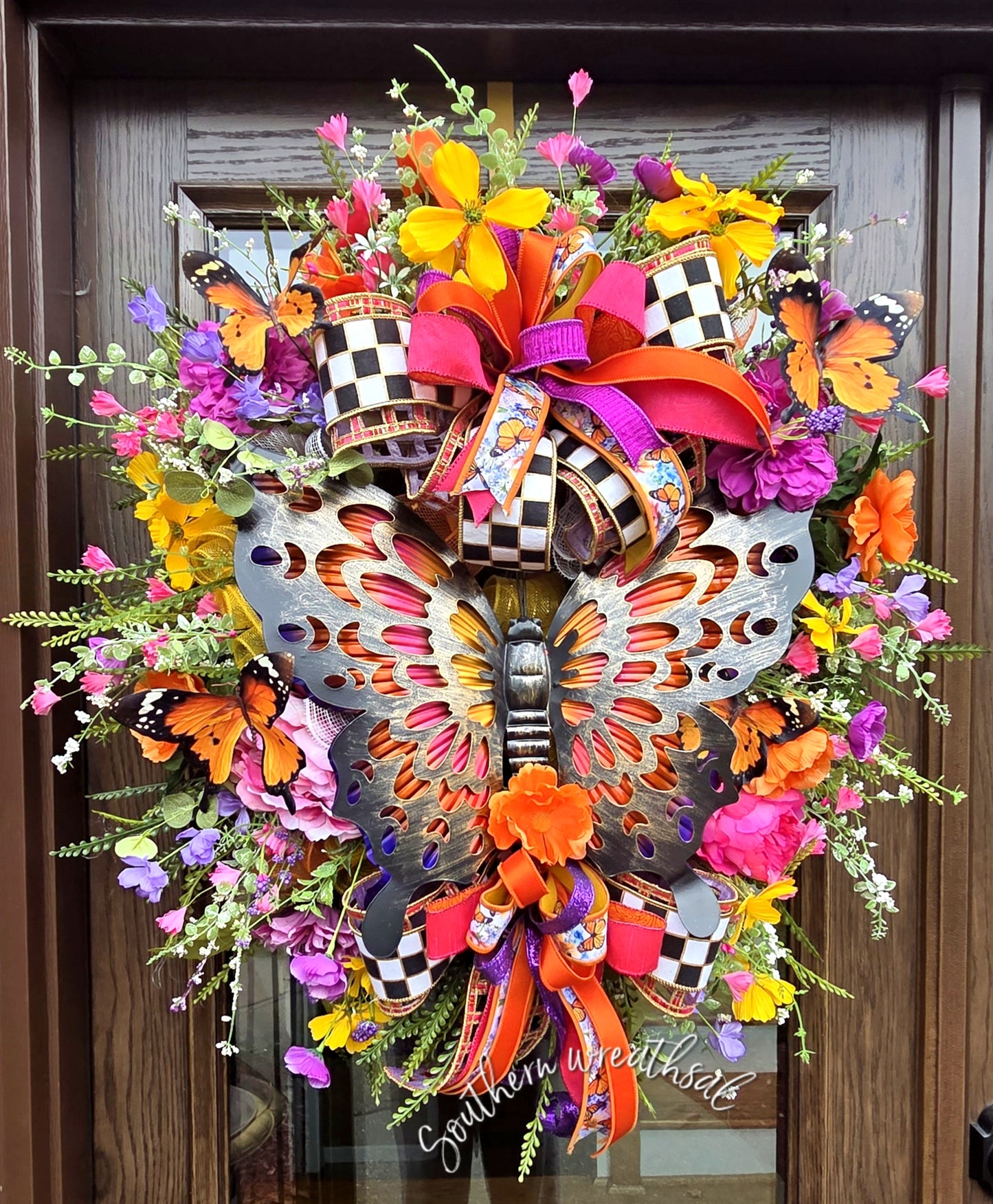 Deluxe Summer Butterfly Door Wreath