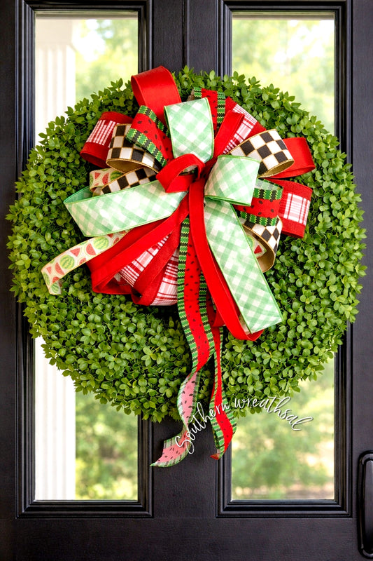 Designer Summer Watermelon Bow- XL