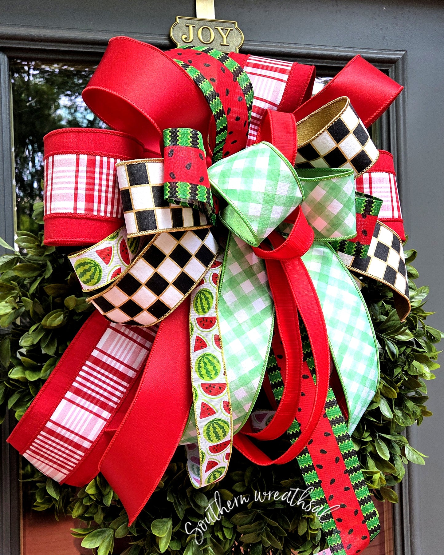 Designer Summer Watermelon Bow- XL