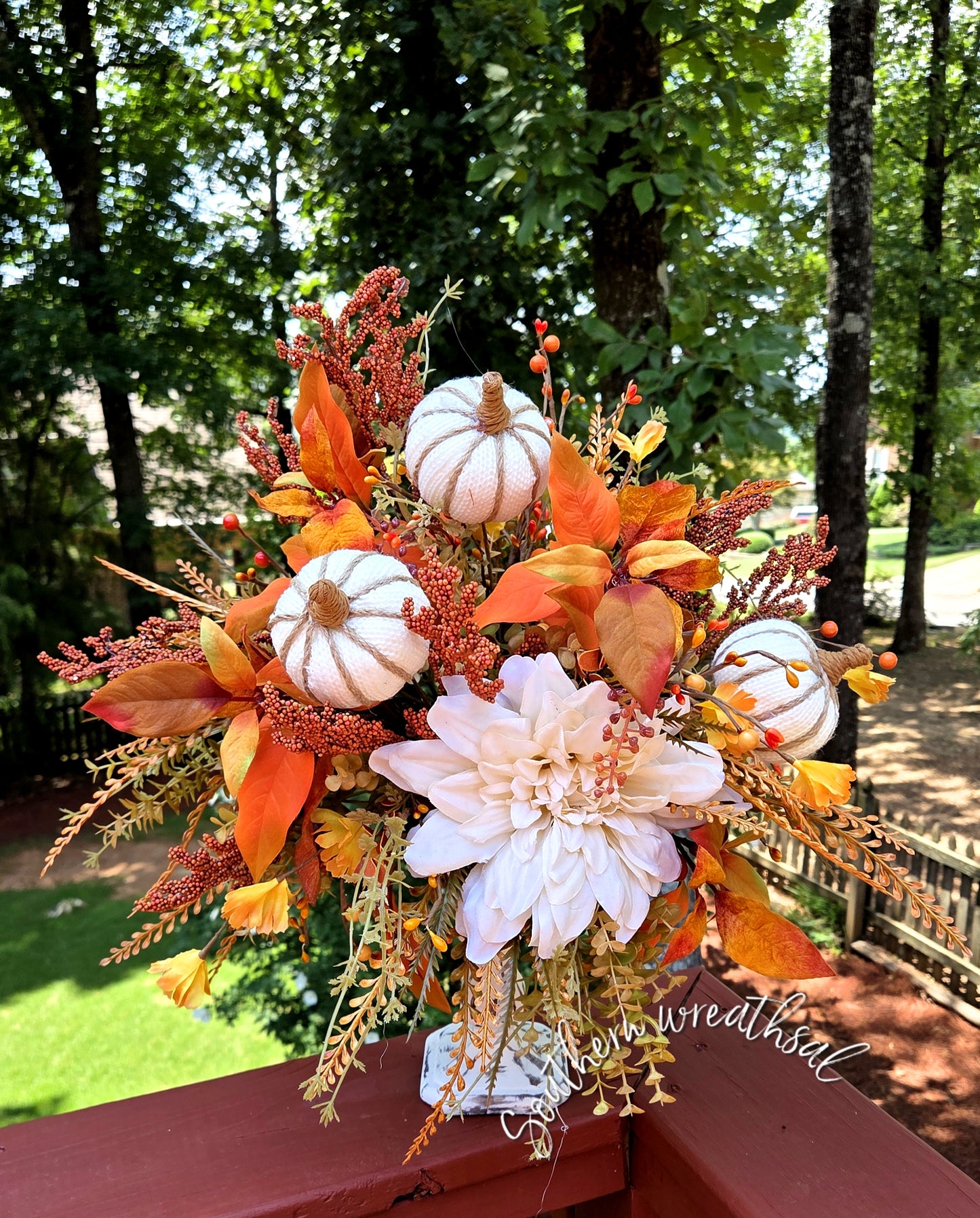 Elegant Fall Dahlia Centerpiece,Luxury Thanksgiving Table Decor