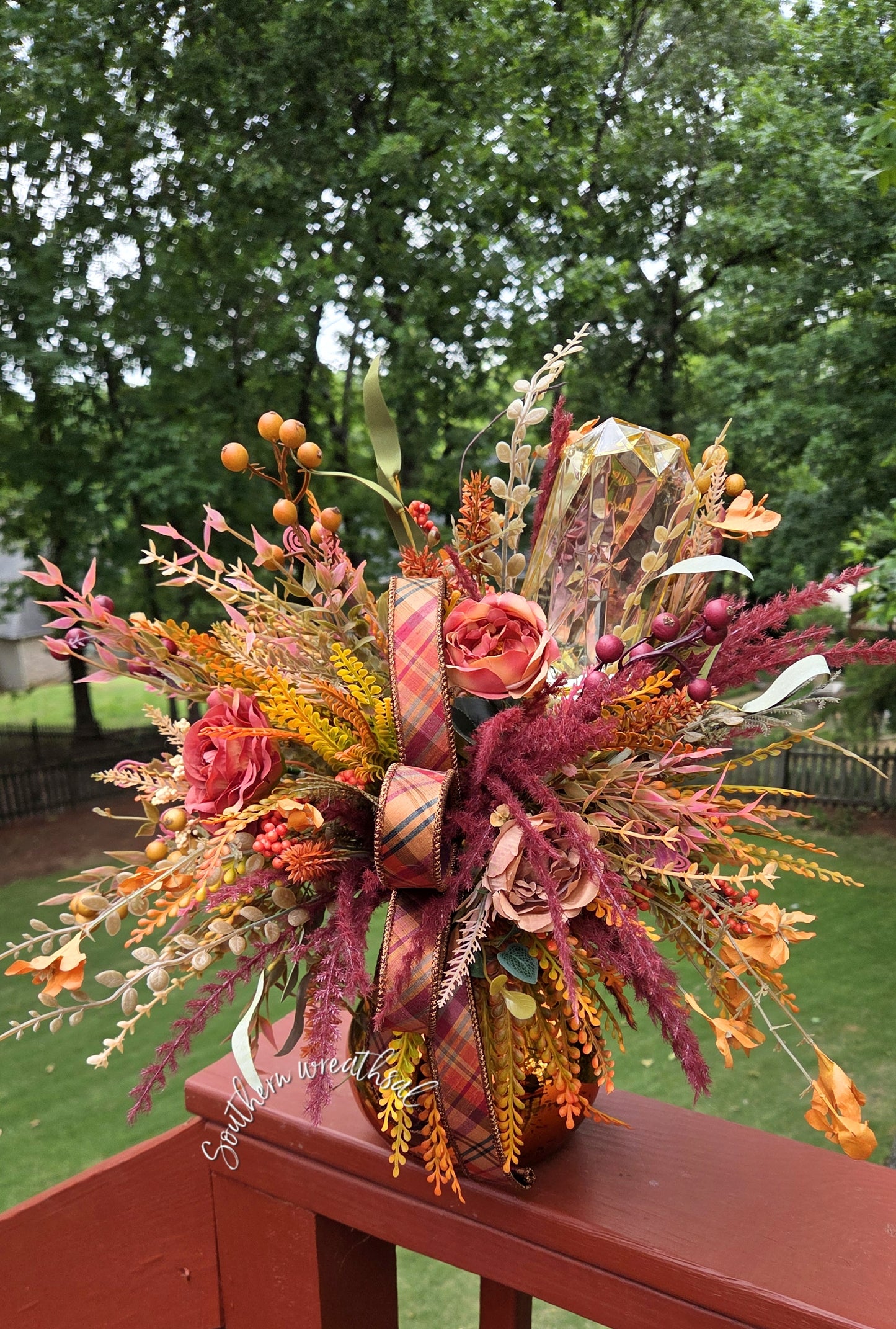 Elegant Fall Champagne Jewel Orange Peony Arrangement
