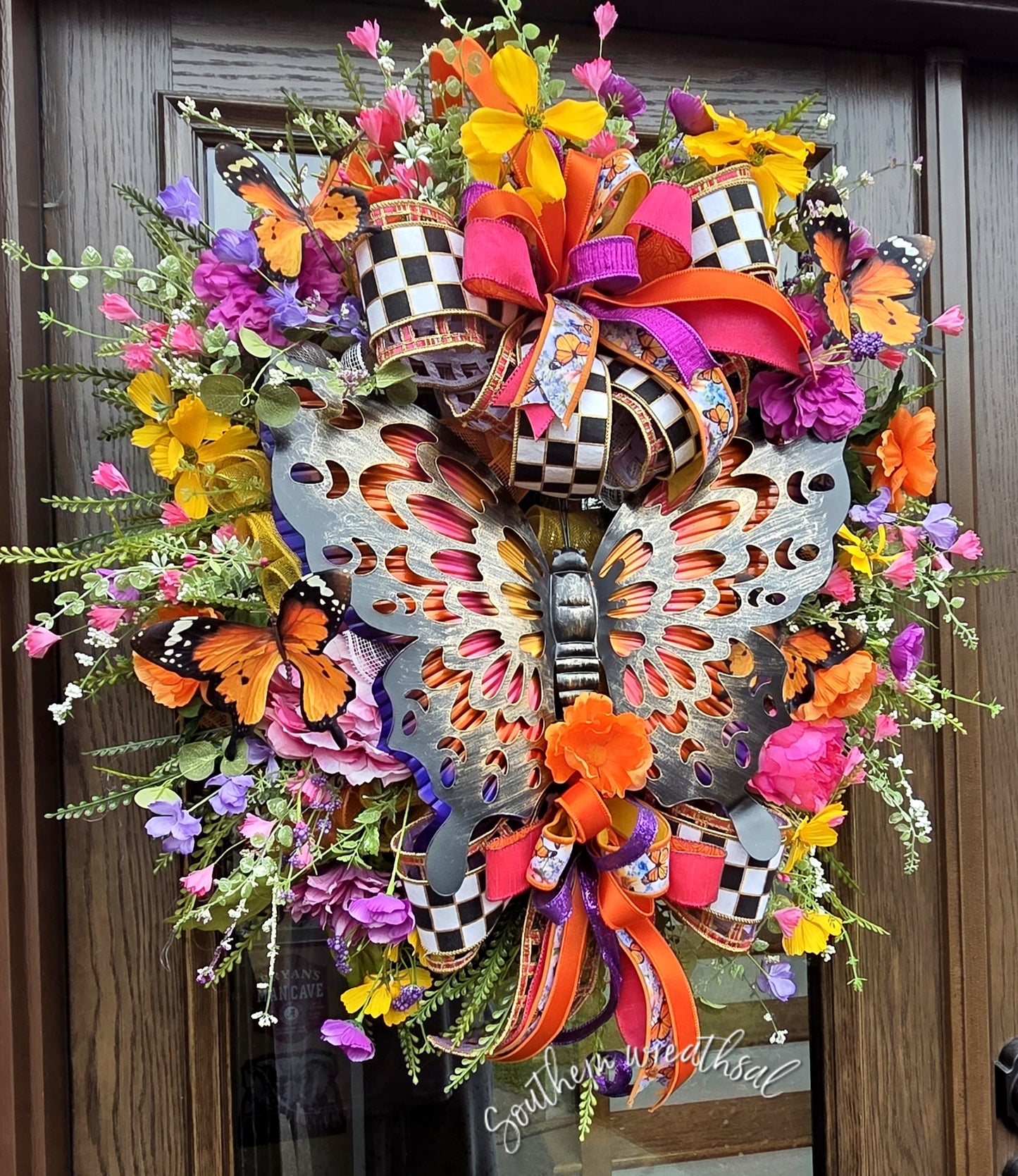 Deluxe Summer Butterfly Door Wreath