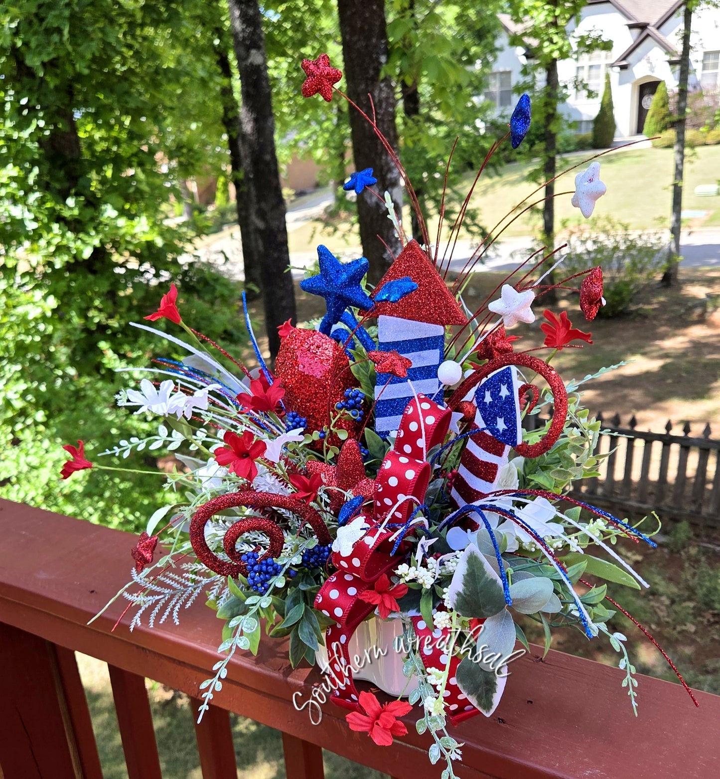 Patriotic Fireworks Floral Arrangement
