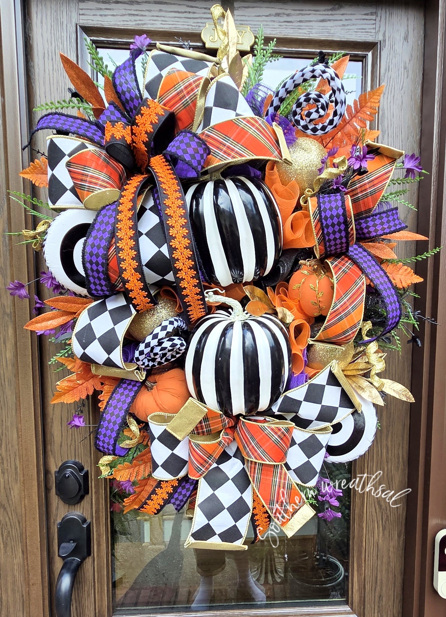 Deluxe Glam Halloween Pumpkin Wreath