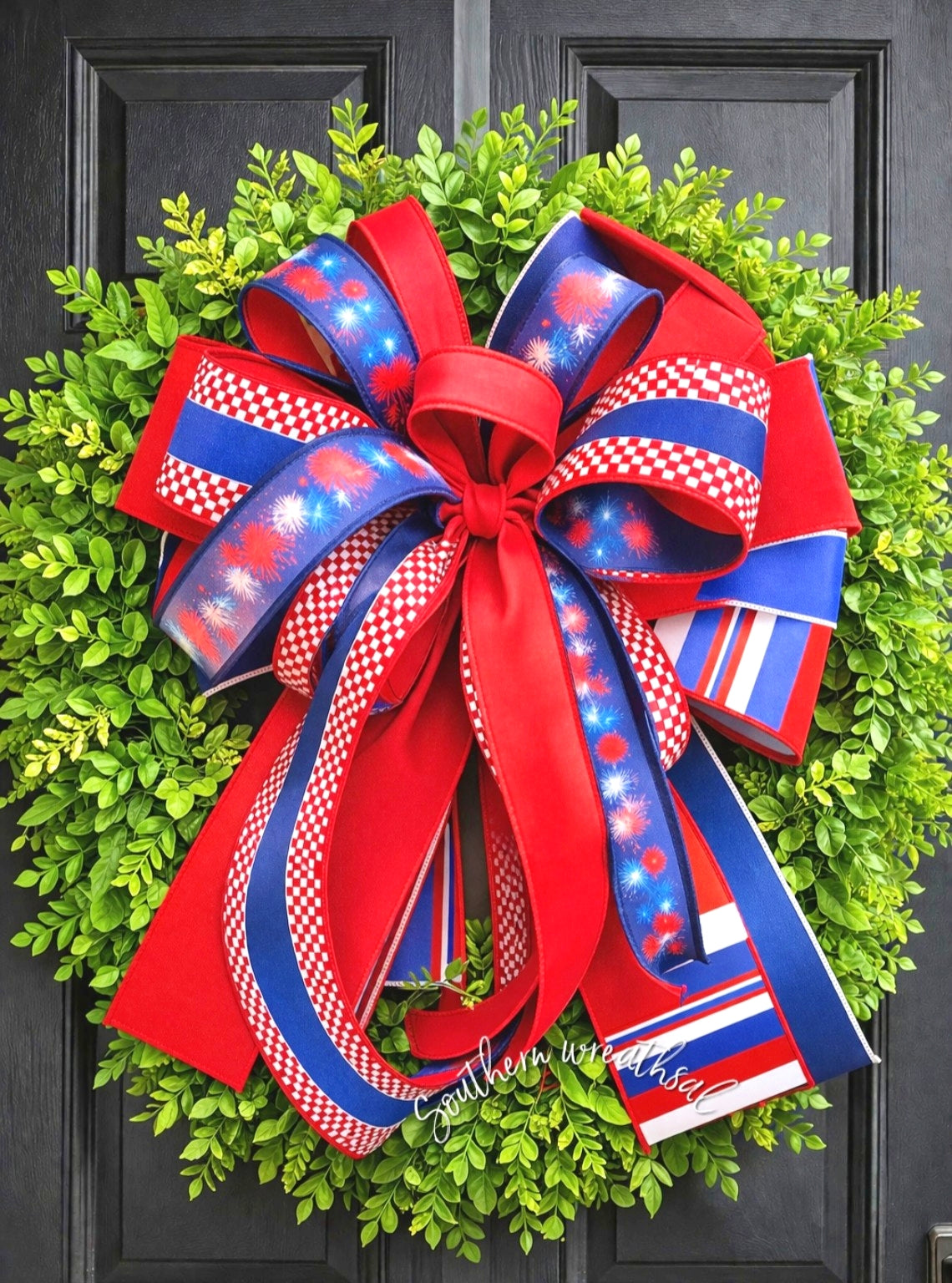 Patriotic Deluxe Wreath Bow / Fireworks Decor
