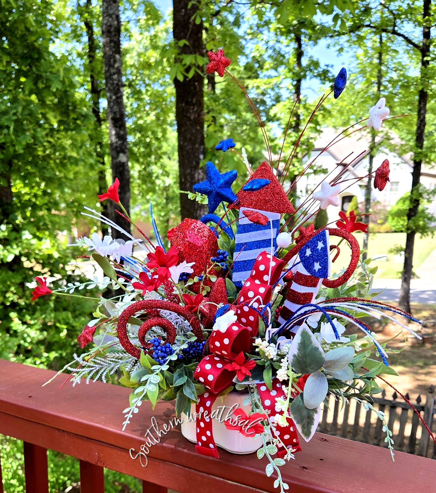 Patriotic Fireworks Floral Arrangement